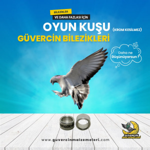Krom Kesilmez Oyun Kuşu Güvercin Bilezikleri (50) Adet